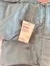 無印良品（MUJI）女式漢麻混斜紋抽褶寬版褲褲子女款25年夏季休閑褲女裝闊腿褲長褲 煙熏綠色 L (165/70A) 曬單實(shí)拍圖