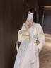 蕓蕁風(fēng)衣女中長(cháng)款收腰垂感英倫風(fēng)休閑大衣秋季感白色外套 月光白 2XL 曬單實(shí)拍圖