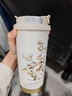 富光拾喜（FUGURNG BESTJOY）保溫杯咖啡杯男女士陶瓷內(nèi)膽隨行杯學(xué)生吸管水杯子 白鈴蘭520ml 曬單實(shí)拍圖