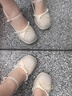 瑜尚臻品洋氣百搭瑪麗珍高跟鞋主婚紗兩穿伴娘新娘訂婚鞋粗跟單鞋女配裙子 瑪麗珍高跟鞋【杏色38碼】 曬單實(shí)拍圖