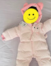 巴拉巴拉童裝嬰兒羽絨服連體衣寶寶2025新款冬裝加厚保暖哈衣爬服萌趣造型 粉色小貓-白鴨絨 90 cm-充絨量93g 曬單實(shí)拍圖