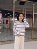 AEMAPE貴夫人套頭條紋針織打底衫女2025春秋季新款內搭洋氣簡(jiǎn)約休閑毛衣 白色 L (105-115斤) 曬單實(shí)拍圖