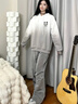 NASAMITOO美式潮牌連帽衛(wèi)衣男女款秋季休閑寬松漸變情侶上衣青少年時尚帽衫 淺灰（BA21） L （推薦體重120-150斤） 曬單實拍圖