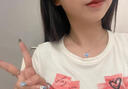 紅塵六喜【七夕】18k金愛心鑲鉆項鏈懸浮跳動的心吊墜送女友生日禮物 【18k金藍(lán)鋯】跳動之心項鏈 曬單實拍圖