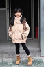 G.DUCKKIDS童裝女童羽絨服冬季白鴨絨兒童外套中大童冬裝加厚印花面包服女孩 灰色 150 建議140-150cm11-12歲cm 曬單實(shí)拍圖