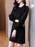莎妮朵羅大碼女裝胖mm遮肚微胖連衣裙子春秋冬季2025年新款中長(cháng)裙20472 黑色-預售7天發(fā)貨 4XL建議160-180斤穿著(zhù) 曬單實(shí)拍圖