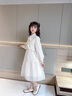 皮爾卡丹（pierre cardin）童裝女童連衣裙秋季2025新款春秋裝兒童公主裙中大童中式珍珠裙子 春秋款米白色aggskqm 120 曬單實(shí)拍圖