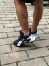 輕奢男鞋秋冬季新款軟底運動(dòng)鞋男潮流休閑鞋男增高鞋子男士老爹鞋 白黑色 41 曬單實(shí)拍圖