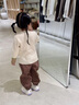 幼歌（YOUGE）嬰幼兒冬季新款純棉柔軟半高領(lǐng)毛衣寶寶親膚保暖上衣潮 淺杏 90 cm 曬單實(shí)拍圖