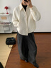 森馬（Semir）棉服女輕薄oversize松弛感2025冬新款翻領(lǐng)肌理花苞棉衣少女感 奶白10536（特大寬松款介意可拍小一碼） S 曬單實(shí)拍圖
