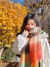 啄木鳥(niǎo)（TUCANO）新款甜美圍巾女冬季拼色小清新時(shí)尚保暖流蘇披肩韓版圍巾送女生 曬單實(shí)拍圖