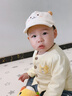 圖涂丫嬰兒帽子秋冬男寶寶鴨舌帽春秋季新生兒0-1-2歲嬰幼兒遮陽(yáng)帽秋天 斑點(diǎn)萌寶-奶油米 46碼：帽圍（42-46cm）建議6-12個(gè)月 曬單實(shí)拍圖