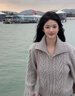 妃希瑤休閑褲女裝套裝2025秋冬新款韓版時尚減齡氣質(zhì)顯瘦闊腿牛仔褲子 灰色開衫+牛仔褲子 M 曬單實拍圖
