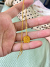 周六福爆閃方糖黃金項(xiàng)鏈吊墜生日禮物計(jì)價(jià)A0613172 約4.12g 40+5cm 曬單實(shí)拍圖