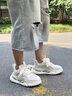 攬晟輕奢男鞋秋季百搭休閑網(wǎng)面透氣老爹鞋運動(dòng)緩震氣墊厚底增高小白鞋 白色 （基礎款） 42 曬單實(shí)拍圖