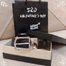 萬(wàn)寶龍MONTBLANC 矩形針式軟皮黑棕雙面皮帶/腰帶3cm 111080 禮物 曬單實(shí)拍圖