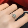 播匠s925排鉆六爪莫桑石戒指女仿真求婚鉆戒情侶戒指生日禮物送女友 1克拉白色莫桑鉆戒指 開口可調(diào)節(jié) 曬單實拍圖