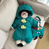 木木屋（mumuwu）品牌童裝嬰兒羽絨服連體衣冬季新生兒衣服白鴨絨保暖男女寶寶外套 綠色 80 適合8-10個(gè)月體重19-23斤 曬單實(shí)拍圖