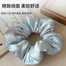 美膚語(yǔ)緞面枕頭睡眠大腸發(fā)圈女藍色 法式大號睡覺(jué)發(fā)繩卷發(fā)頭繩MF8797 曬單實(shí)拍圖