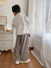 巴帝巴帝秋季款嬰幼兒童燈芯絨長(cháng)褲休閑運動(dòng)衛褲 淺灰  輪廓小熊 130 曬單實(shí)拍圖