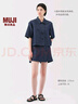 無印良品（MUJI）女式 漢麻混 牛仔裙褲褲子女款25年夏季短褲丹寧回潮女裝BE1XAA5S 藏青色 M (160/66A) 曬單實(shí)拍圖