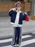 女童套裝秋裝2025新款洋氣兒童休閑開衫外套中大童運動兩件套衣服 藏青色【外套+褲子】 150 曬單實拍圖