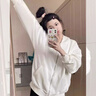 舒翎兔耳朵連帽開衫衛(wèi)衣女小個子春夏薄款設計感小眾寬松慵懶風外套潮 白色[兔耳朵帽子 XL 建議(115-135斤) 曬單實拍圖