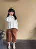 迪士尼寶寶女小童長(zhǎng)袖娃娃衫套裝春秋款洋氣時(shí)尚新款寶寶春季休閑褲兩件套潮 咖色 娃娃領(lǐng)套裝 80 建議75-85cm9-12月 曬單實(shí)拍圖