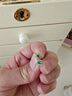 東方翡翠精致小眾百搭S925銀鑲帝王綠翡翠耳飾耳釘女 生日禮物女 曬單實(shí)拍圖
