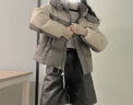 雪中飛 SNOW FLYING撞色羽絨服女士短款2025新款戶(hù)外時(shí)尚百搭面包服拼接保暖冬季外套 灰褐咖 S 155（100斤以?xún)龋?曬單實(shí)拍圖