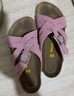 Devo的沃軟木拖鞋女勃肯鞋情侶鞋休閑透氣男女春夏款一字涼拖鞋23012 粉色反絨皮 36 （建議拍小一碼） 曬單實(shí)拍圖