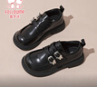 富羅迷女童皮鞋春秋季兒童英倫風(fēng)軟底公主鞋小學(xué)生黑色單鞋 黑色 36  曬單實(shí)拍圖