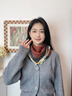磁吸扣小絲巾方巾女士秋冬保暖護頸圍脖高級感三角巾媽媽紅色圍巾 煙熏紅波點(diǎn) 65*65cm 曬單實(shí)拍圖