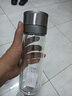 LOCKZI雙層玻璃杯茶水分離男士一鍵開蓋便攜車載高硼硅耐高溫防摔泡茶杯 鋼蓋-鋼本灰500ml[提繩款+升級加厚] 曬單實拍圖