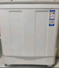 海爾（Haier）半自動(dòng)雙缸洗衣機(jī)大容量家用雙桶雙電機(jī)強(qiáng)勁動(dòng)力深層去污洗脫分離動(dòng)平衡脫水抗菌波輪 以舊換新 12公斤小神泡凈洗+一級(jí)能效+玻璃上蓋+移動(dòng)腳輪 曬單實(shí)拍圖