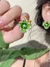 KRISTEN JUDI綠色花朵耳環(huán)女銀針耳飾合成水晶耳釘新款小眾高級感女友七夕禮物 生日情人節(jié)禮物老婆閨蜜實(shí)用禮盒 銀針首飾實(shí)用浪漫紀(jì)念日表白 曬單實(shí)拍圖
