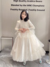 DOMIAMIAKIDS女童主持人晚禮服大童婚禮女孩生日公主裙兒童鋼琴演奏演出服 香檳色蝴蝶 【贈裙撐】 160 cm 曬單實拍圖