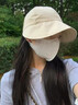 JIOESC趙露思同款帽子女秋冬漁夫帽大頭圍大臉圓臉適合百搭顯臉小鴨舌帽 米白色 秋冬毛呢款  可掛口罩 可調節（54-60cm） 曬單實(shí)拍圖