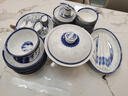 偉尊景德鎮青花玲瓏陶瓷碗碟套裝餐具釉下彩中式現代高檔碗盤(pán)家用送禮 千里江山豪華皮箱包裝 68頭 曬單實(shí)拍圖