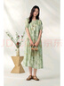 飛鳥(niǎo)和新酒設計感短袖連衣裙女2026夏季新款中長(cháng)款寬松顯瘦天絲裙 滿(mǎn)幅圖案淺綠HPG02 L 曬單實(shí)拍圖