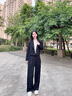 沐依琳時(shí)尚休閑褲女裝套裝2025秋季季新款氣質(zhì)顯瘦減齡西服褲兩件套 黑色上衣+褲子[兩件套] L 【建議100-120】 曬單實(shí)拍圖