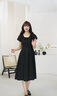 范思藍恩韓系簡(jiǎn)約抽繩圓領(lǐng)連衣裙女2025夏新款中長(cháng)款收腰裙2047 黑色 XS 曬單實(shí)拍圖