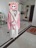 冶芷珊瑚絨睡衣女款秋冬季加厚加絨法蘭絨冬天卡通可愛(ài)家居服套裝睡袍 珊瑚絨長(cháng)袍睡衣【粉狐貍（ 上衣+褲子）】L L 80-130斤 曬單實(shí)拍圖