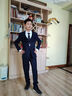 羅蒙高端免燙抗皺西服套裝男士商務(wù)休閑婚禮正裝西服外套上衣服男裝 黑色(西服+西褲+襯衫+大禮包) 2XL 曬單實(shí)拍圖