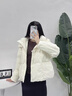 鴨鴨【都市靜奢系列】新中式流蘇羽絨服女短款冬2025最新款小個(gè)子外套 米色 M (160) 曬單實(shí)拍圖