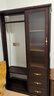 和諧家園中古風(fēng)黑胡桃實(shí)木衣帽架小戶(hù)型家用臥室帶鏡子儲物柜掛衣服衣柜 1.12m衣帽架【不含折疊鏡】 組裝 曬單實(shí)拍圖