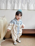 班喜迪嬰兒衣服秋裝嬰幼兒連體衣超萌寶寶哈衣爬服春秋季公主連帽外出服 米色 80cm 曬單實拍圖