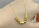 中國黃金（CHINA GOLD）黃金項鏈女士足金純金蹦迪方糖項鏈生日禮物送女友老婆 約0.5g*配銀鏈 曬單實(shí)拍圖