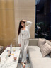 思莉太太 SLEEP TIGHT帶胸墊睡衣女春秋長(cháng)袖吊帶碎花純欲時(shí)尚風(fēng)可外穿女士三件套家居服 J248【帶胸墊 吊帶+長(cháng)袖+長(cháng)褲】 M 曬單實(shí)拍圖