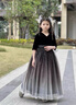 迪士尼（Disney）女童禮服兒童管弦樂(lè )大小提琴鋼琴演出服大合唱小主持人公主裙秋冬 熱售黑色 150 身高140-150cm年齡9-10歲 曬單實(shí)拍圖